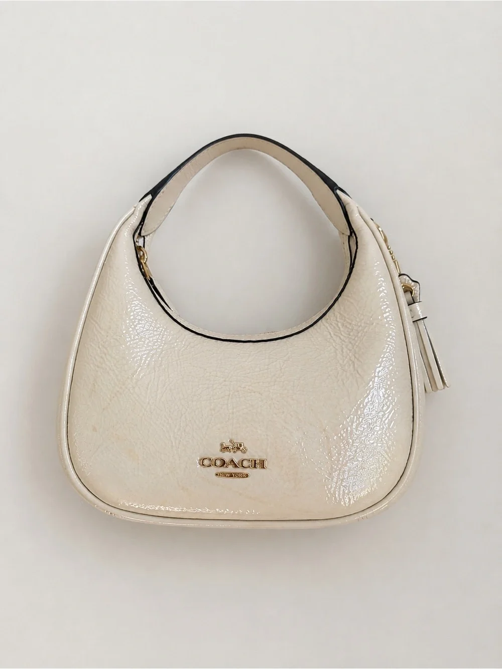 COACH Carmen Mini Bag fast shipping no straps EUC beige color